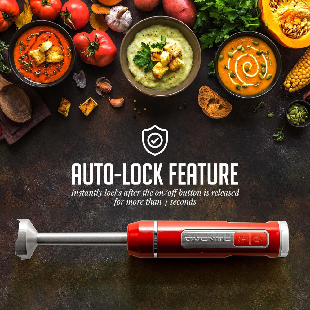 Ovente 8-Speed Electric Cordless Immersion Hand Blender