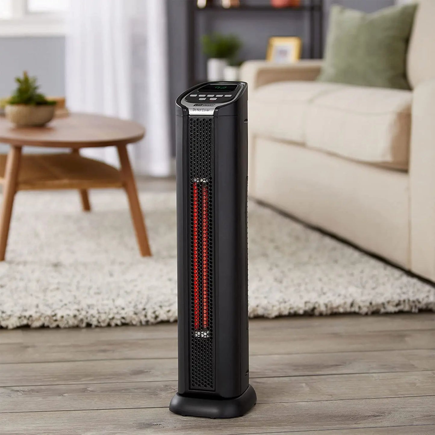 Appliance Basics HT1053 LifeSmart Infrared Digital Tower Heater with 2 Heating Elements - Black - Curacao