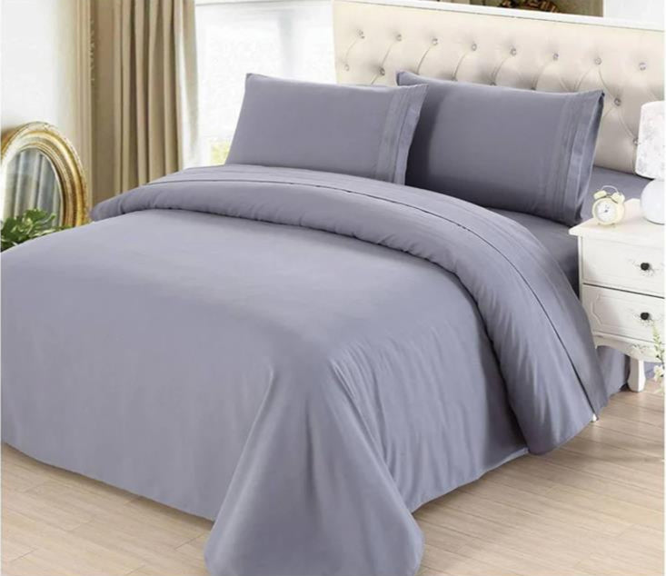 Sábana Dahdoul Prestige de tamaño completo, color gris