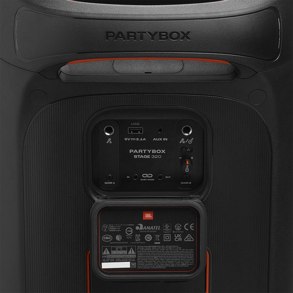 Altavoz portátil para fiestas JBL Party Box Stage 320, color negro