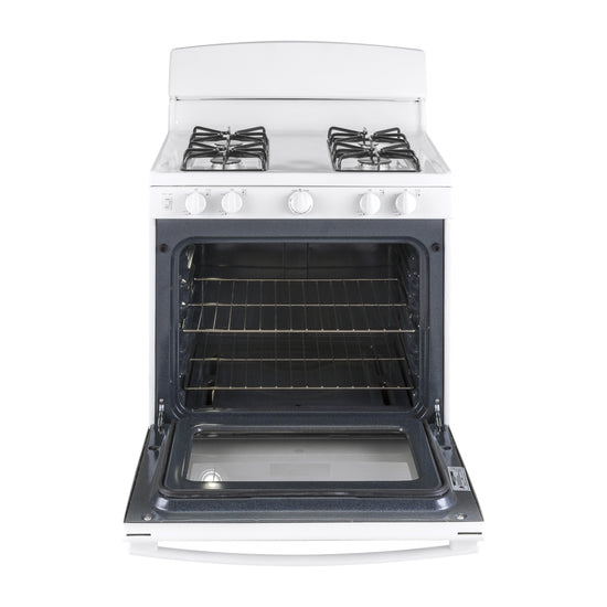 GE JGBS30DEKWW 4.8 cu.ft. 30" Freestanding Gas Range with 4 Sealed Burners - White - Curacao