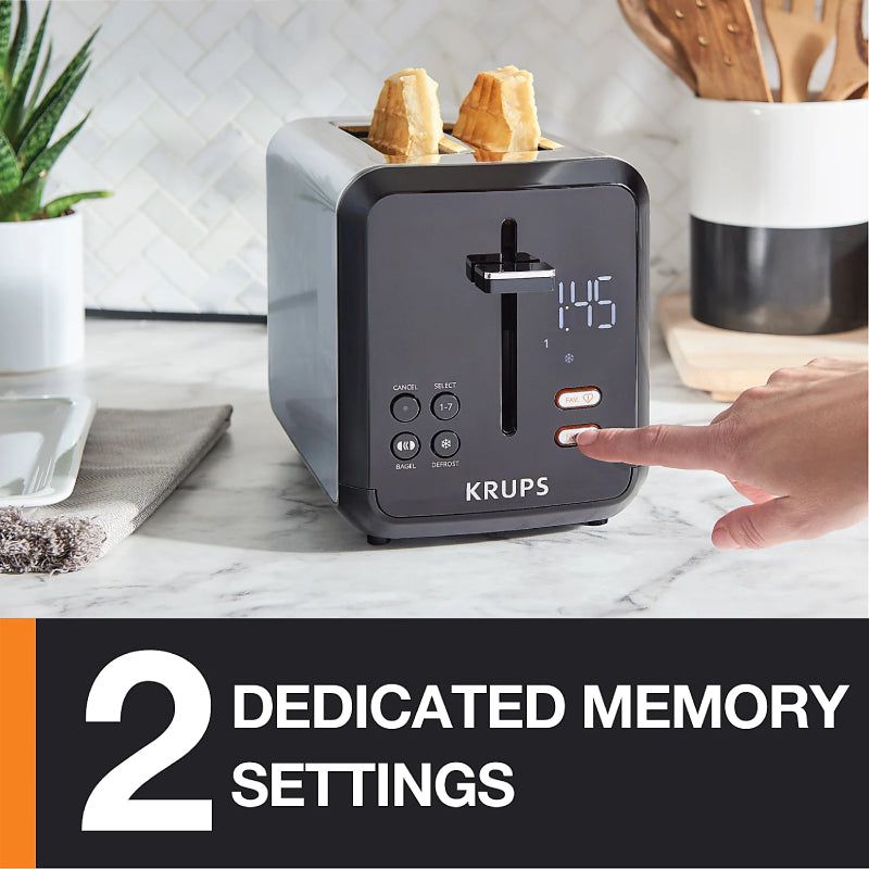 Krups KH320D50 My Memory Digital 2-Slot Toaster-Black/Stainless Steel - Curacao