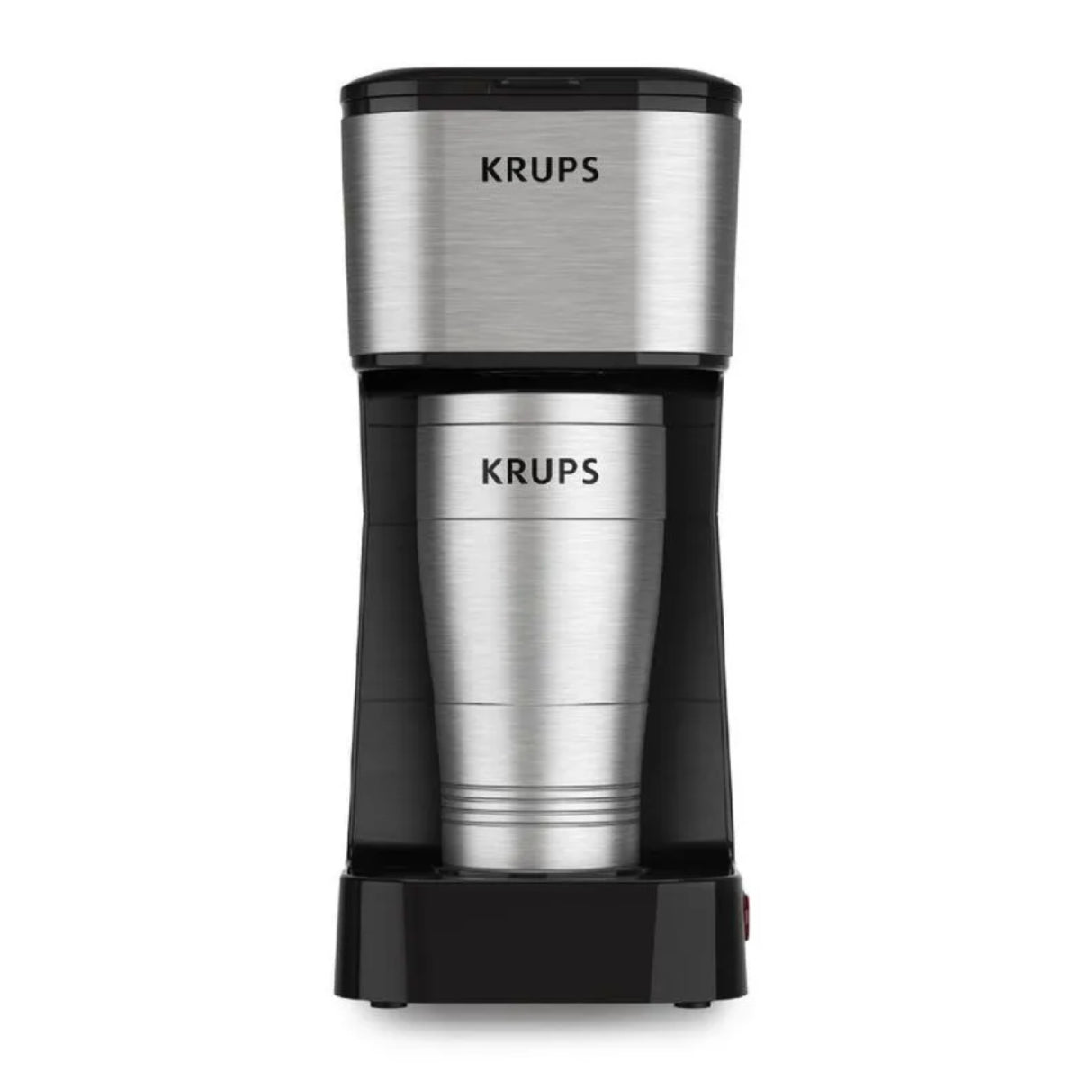 Krups Single Serve Brewer Drip Coffee Maker with Tumbler - Black/Stainless Steel