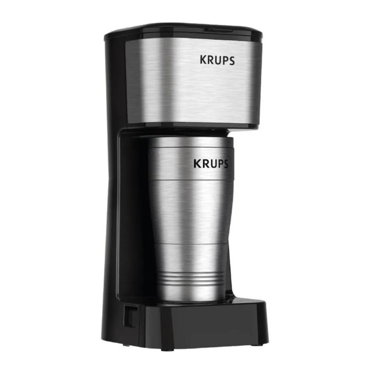 Krups Single Serve Brewer Drip Coffee Maker with Tumbler - Black/Stainless Steel