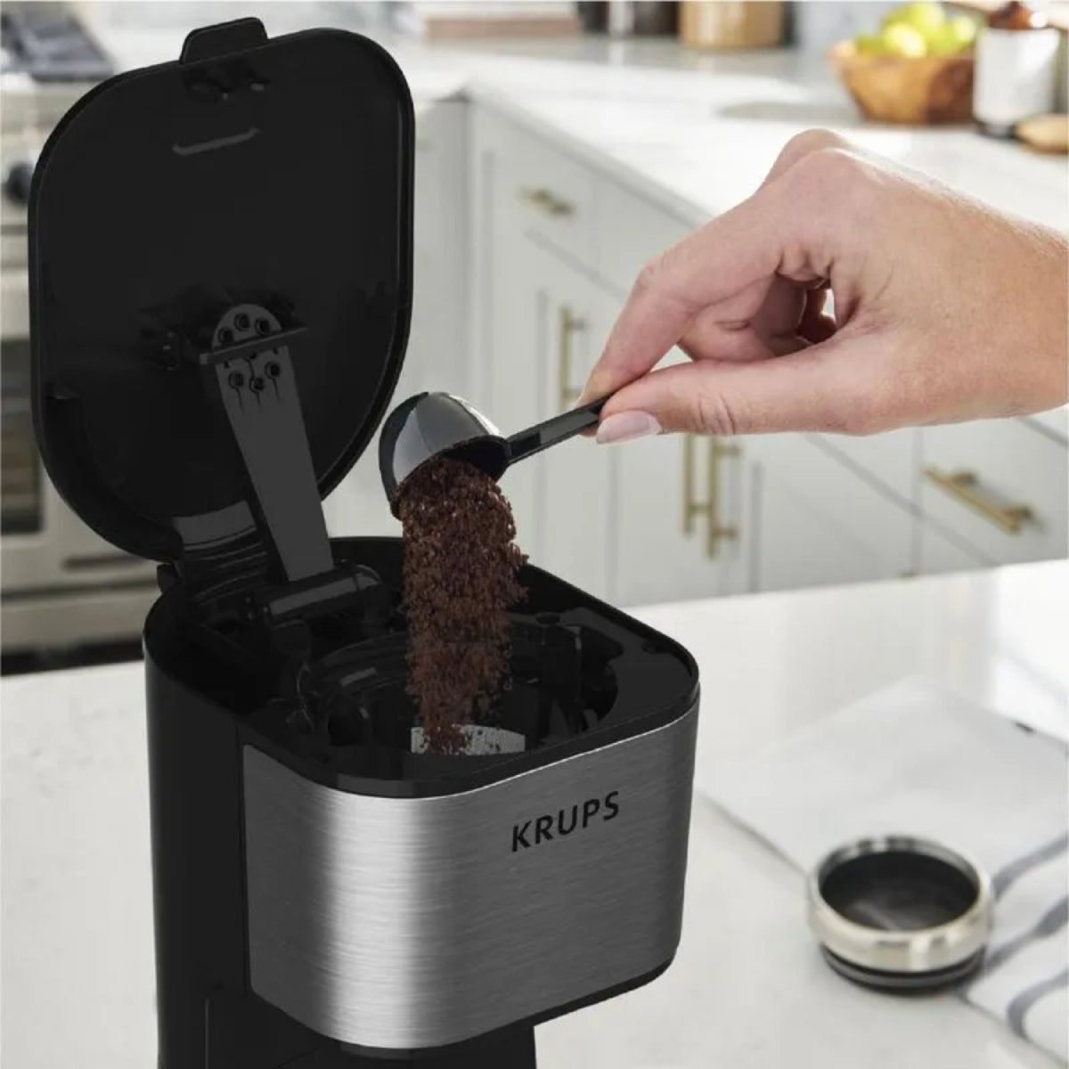 Krups Single Serve Brewer Drip Coffee Maker with Tumbler - Black/Stainless Steel