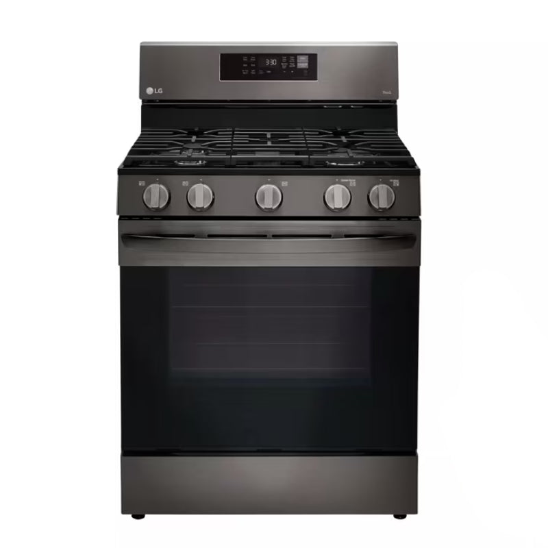 LG LRGL5823D 5.8 cu. ft. Smart Fan Convection Gas Range with Air Fry & EasyClean - Black Stainless Steel - Curacao