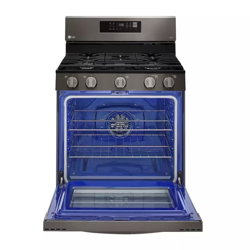 LG LRGL5823D 5.8 cu. ft. Smart Fan Convection Gas Range with Air Fry & EasyClean - Black Stainless Steel - Curacao