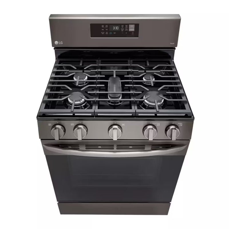 LG LRGL5823D 5.8 cu. ft. Smart Fan Convection Gas Range with Air Fry & EasyClean - Black Stainless Steel - Curacao