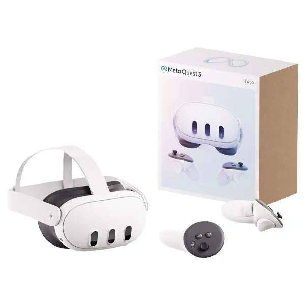 Bundle: Meta Quest 3 512 GB Virtual Reality Headset + Meta Quest Carrying Case for Quest 3/3S - Gray + Meta Quest 3 Elite Strap + Meta Quest Compact Charging Dock