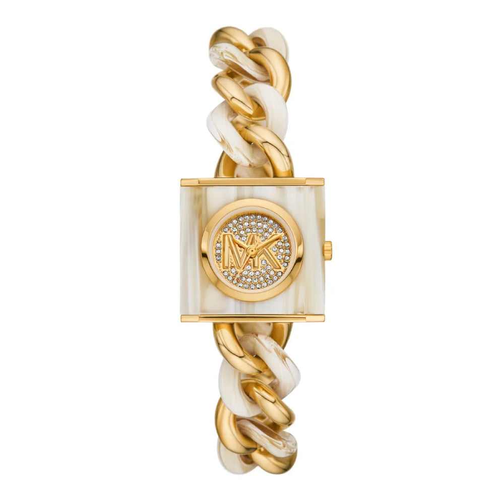 Michael Kors Petite Women's 25mm Chain Bracelet Watch - Gold/White