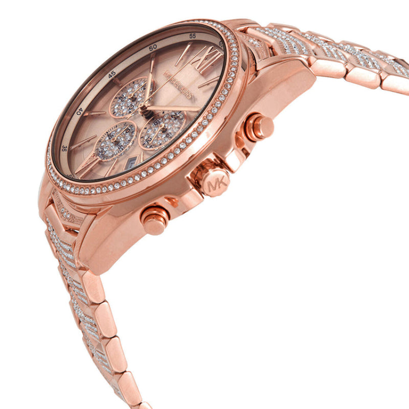 Michael Kors Whitney Women's 44mm Chronograph Bracelet Watch - Rose Gold - Curacao