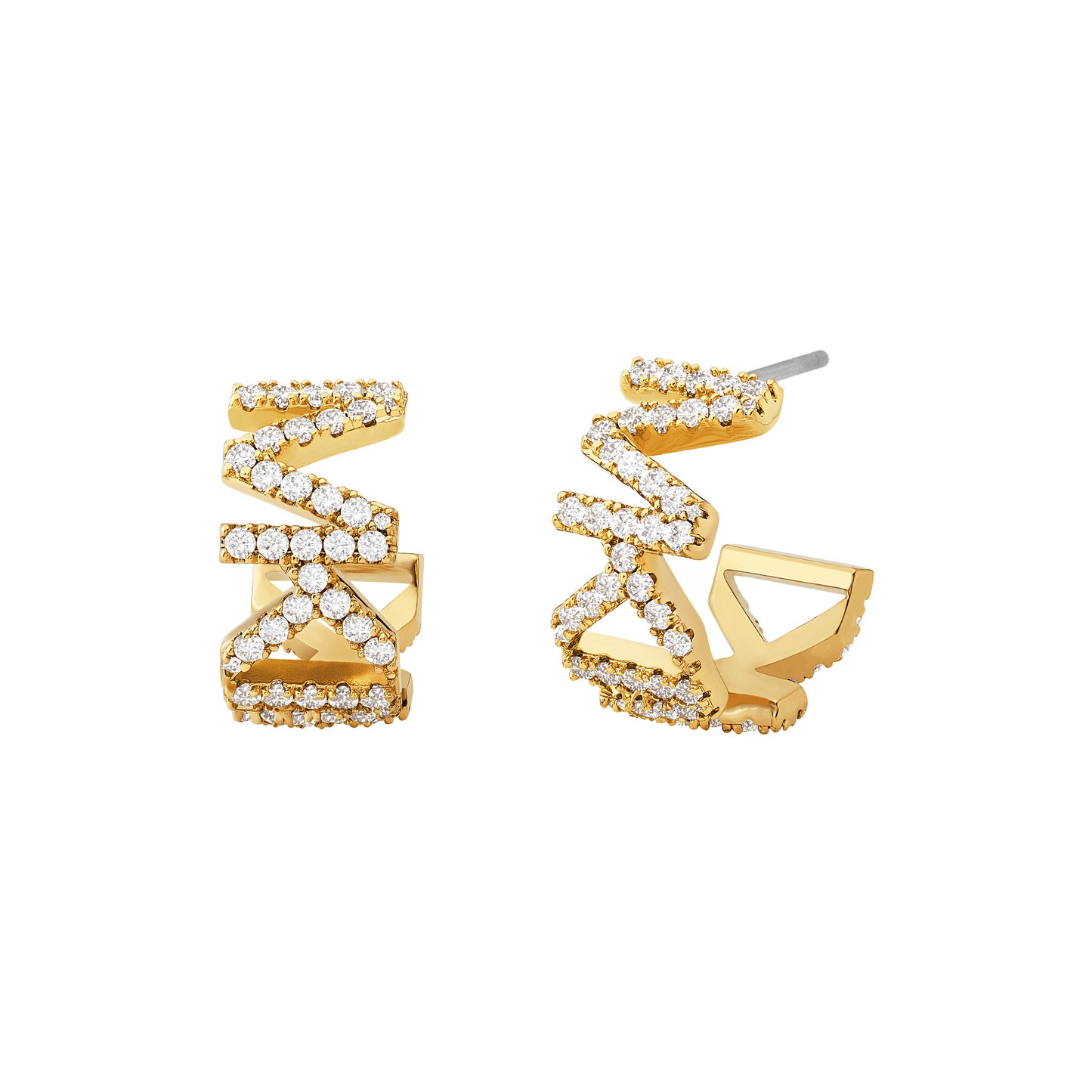 Pendientes Huggie con logotipo de Michael Kors para mujer en baño de oro de 14 quilates sobre latón