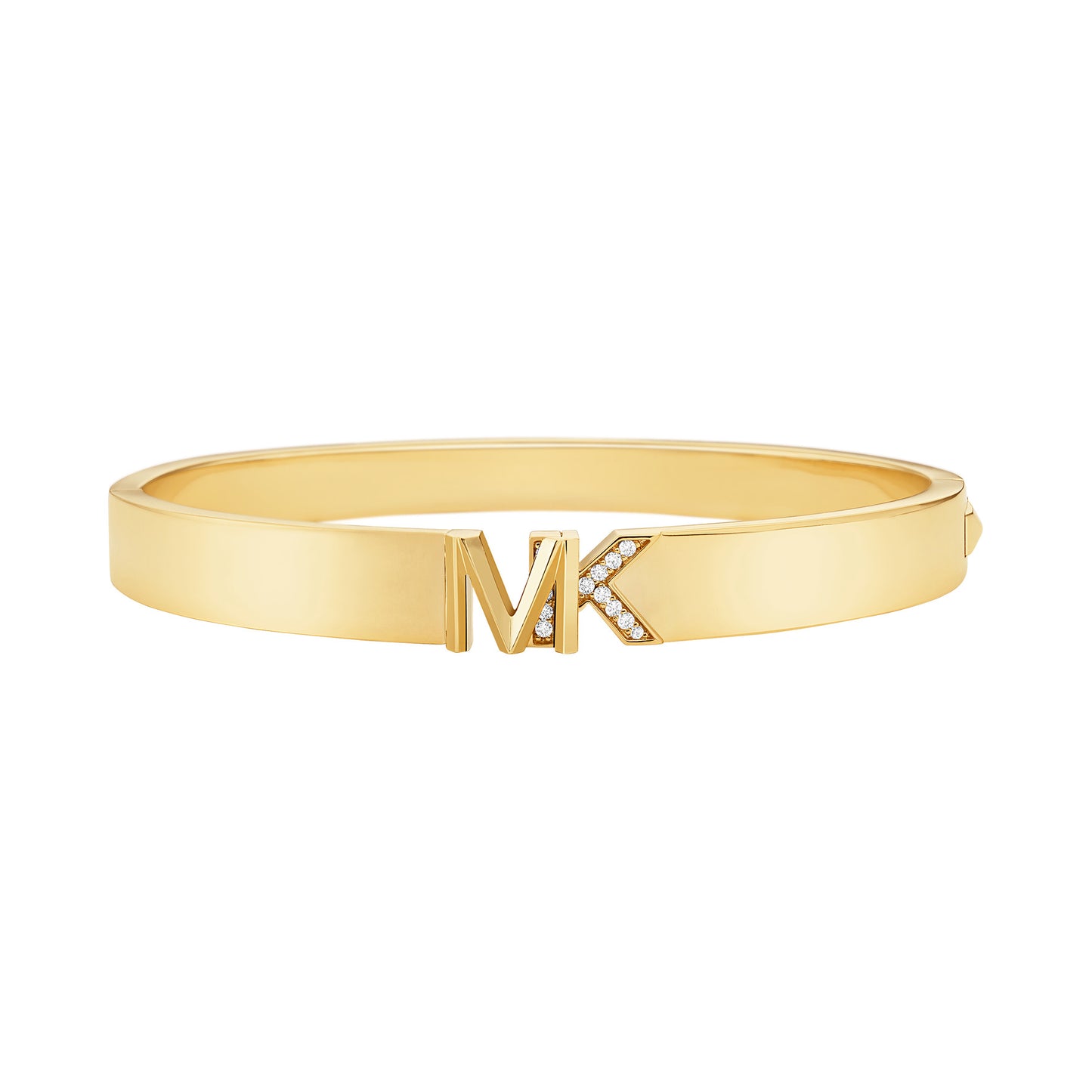 Michael Kors Women's Logo Bangle Bracelet in 14K Gold-Plated over Metal