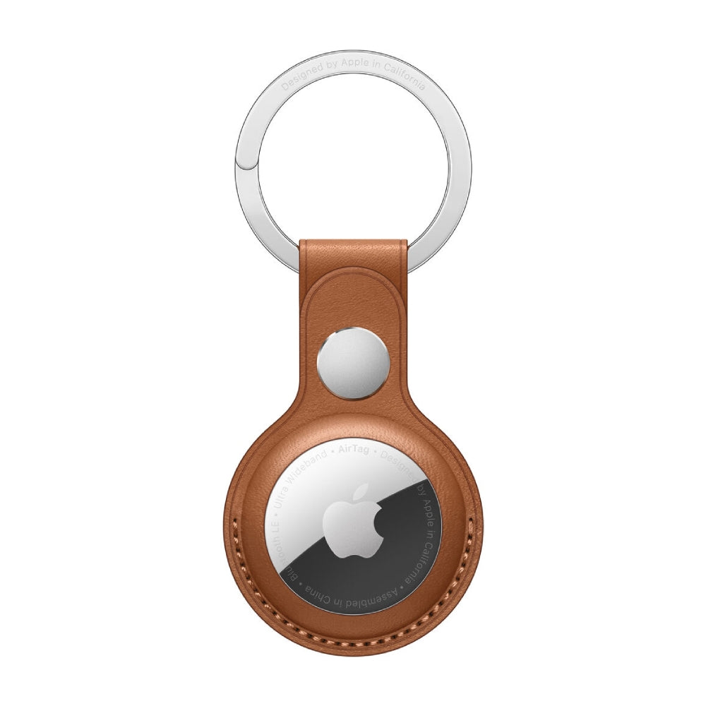 Apple AirTag Leather Key Ring - Saddle Brown - Curacao