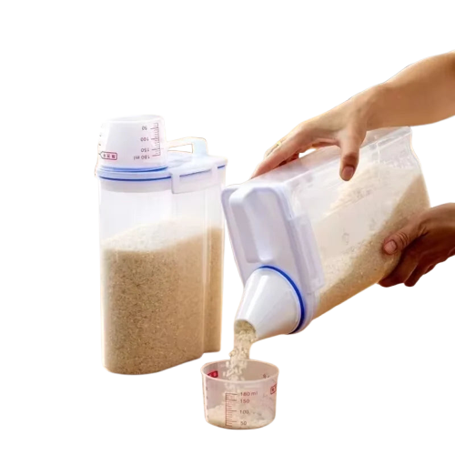 Moisture-Proof Grain Jar Rice Storage Box with Measuring Cup