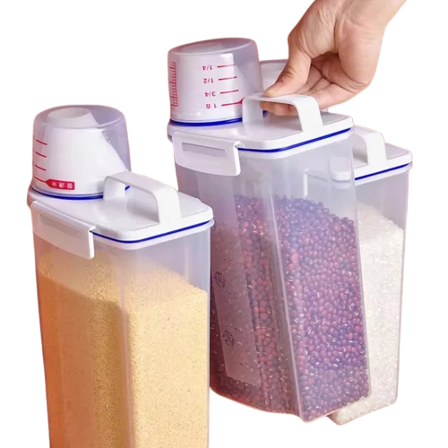 Moisture-Proof Grain Jar Rice Storage Box with Measuring Cup