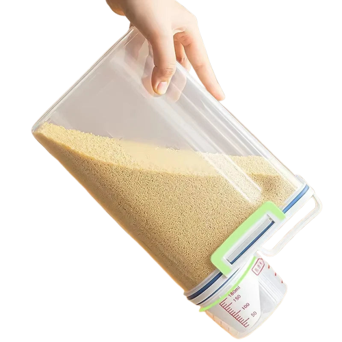 Moisture-Proof Grain Jar Rice Storage Box with Measuring Cup