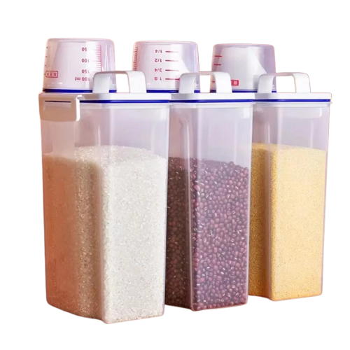 Moisture-Proof Grain Jar Rice Storage Box with Measuring Cup