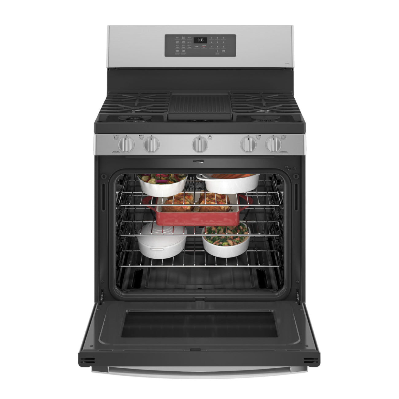 GE Profile PGB935YPFS 5.6 cu. ft. Smart Free-Standing Gas Range with No Preheat Air Fry - Fingerprint Resistant Stainless Steel - Curacao