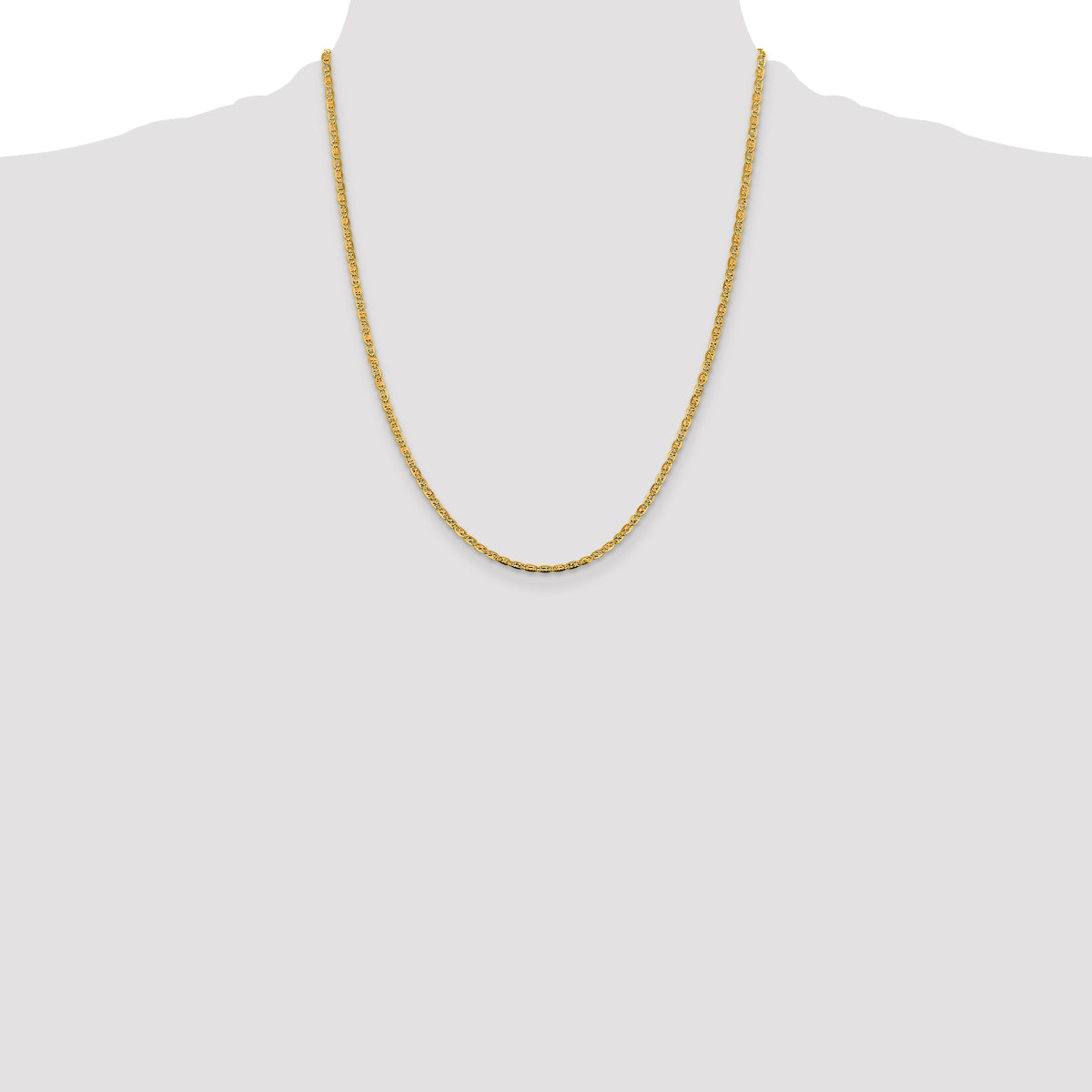 14K Tri-Color Gold Unisex Pavé Valentino Chain