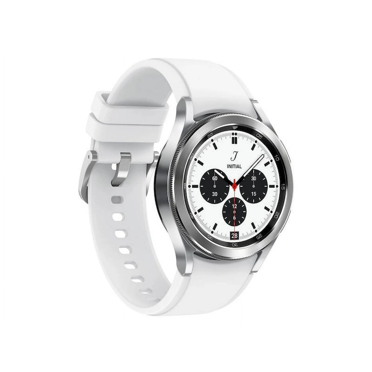 Samsung Galaxy Watch4 Classic Unisex 42mm Stainless Steel Case Smartwatch with Silver Sport Band - Bluetooth - Curacao