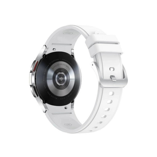 Samsung Galaxy Watch4 Classic Unisex 42mm Stainless Steel Case Smartwatch with Silver Sport Band - Bluetooth - Curacao