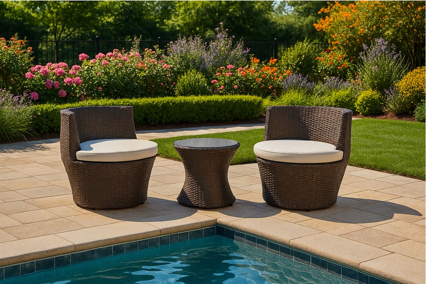 Wicker Patio 3-Piece Set by Best Home