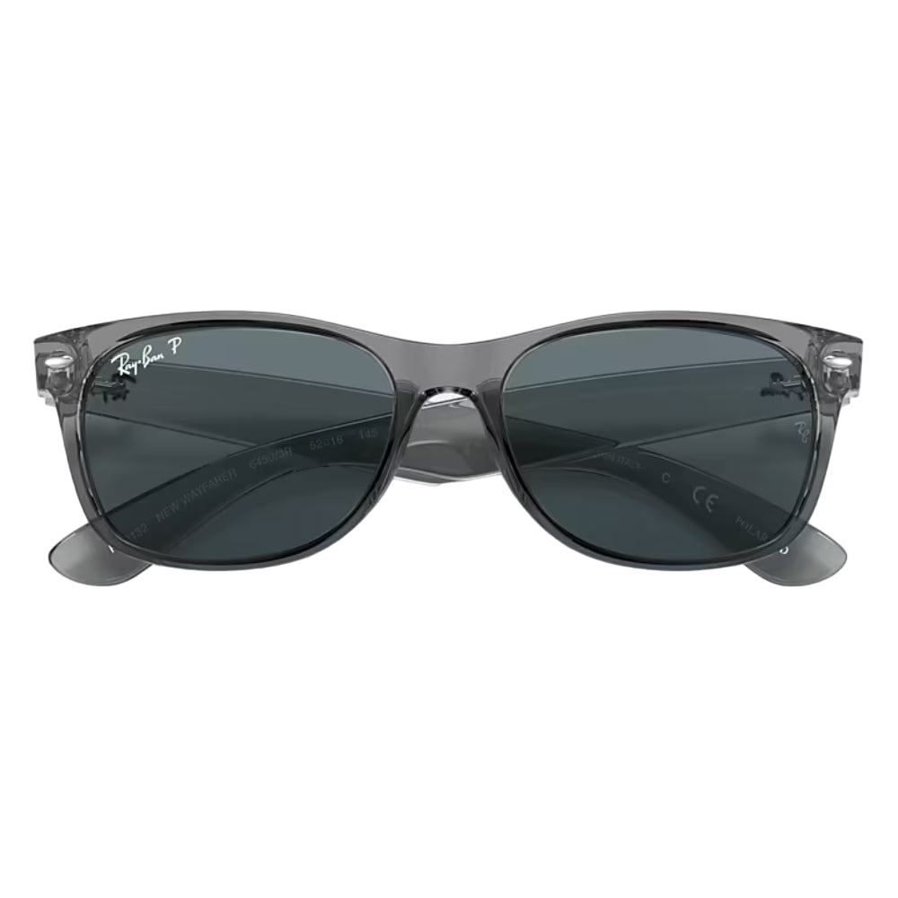Gafas de sol polarizadas cuadradas Ray-Ban New Wayfarer Classic RB2132 - Gris/azul transparente pulido