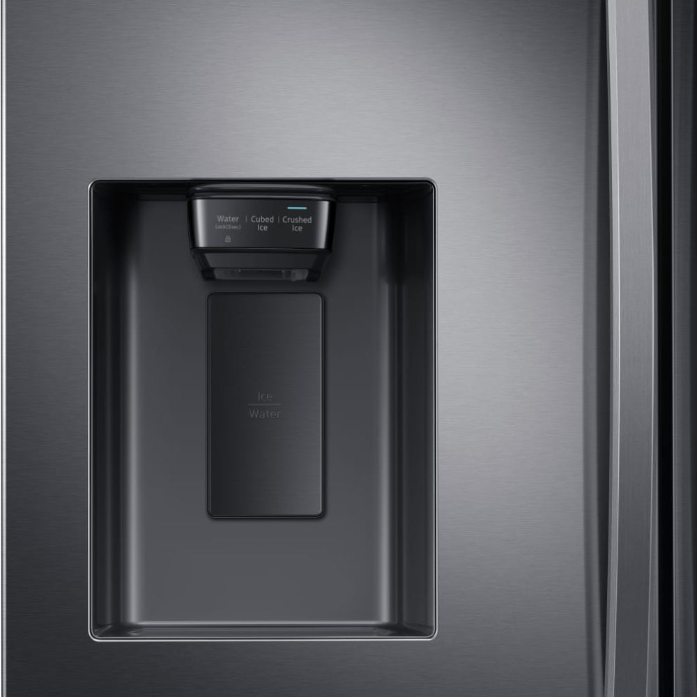 Samsung RF27T5501SG 26.5 cu. ft. French Door Refrigerator with Family Hub, External Water and Ice Dispenser - Black Stainless Steel - Curacao