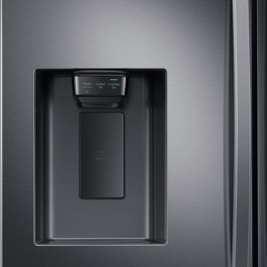 Samsung RF27T5501SG 26.5 cu. ft. French Door Refrigerator with Family Hub, External Water and Ice Dispenser - Black Stainless Steel - Curacao
