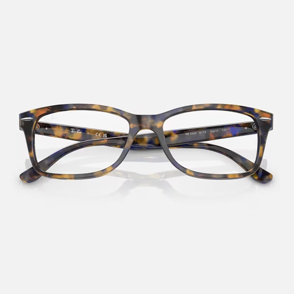 Ray-Ban Unisex Square Eyeglasses, Yellow/Blue Havana