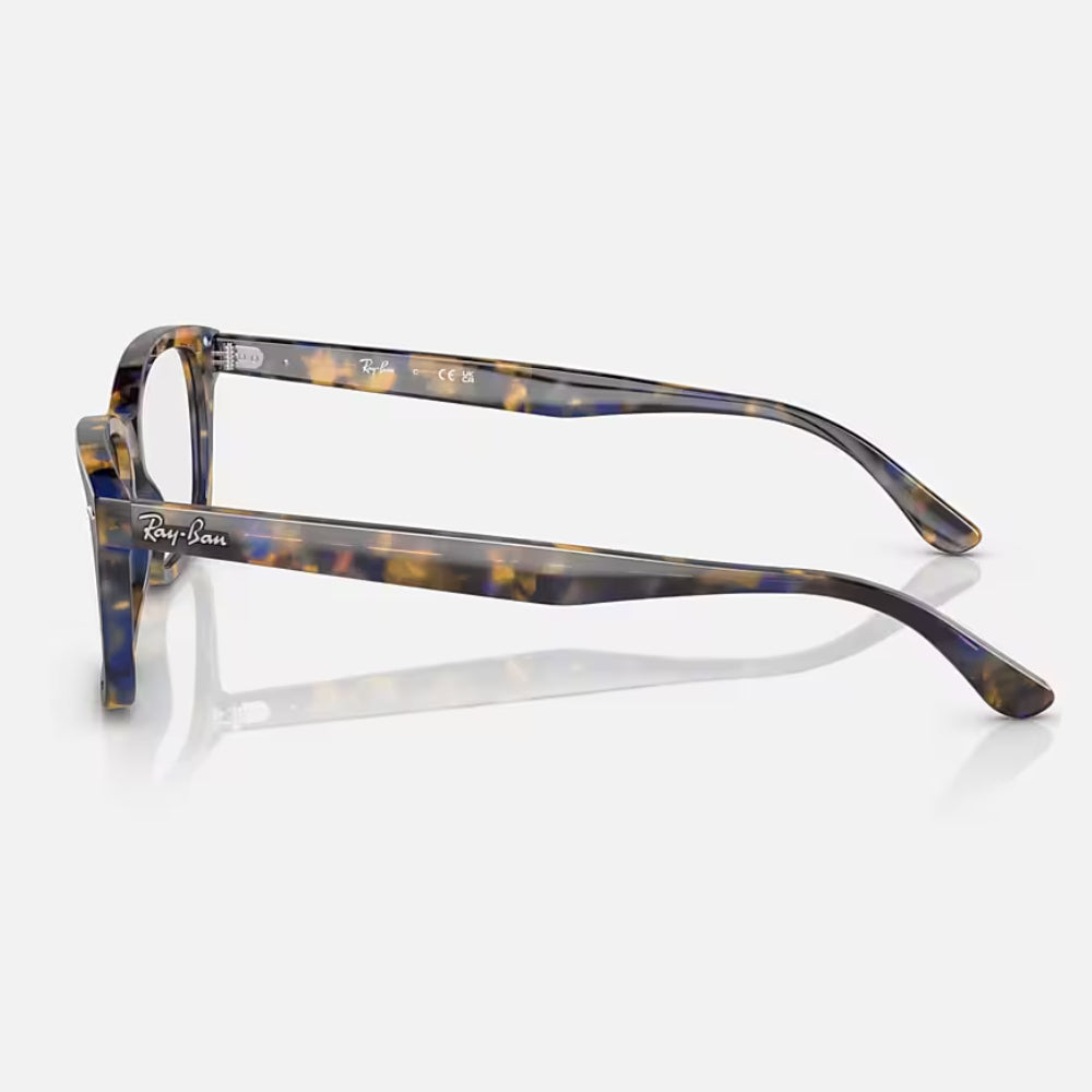 Ray-Ban Unisex Square Eyeglasses, Yellow/Blue Havana
