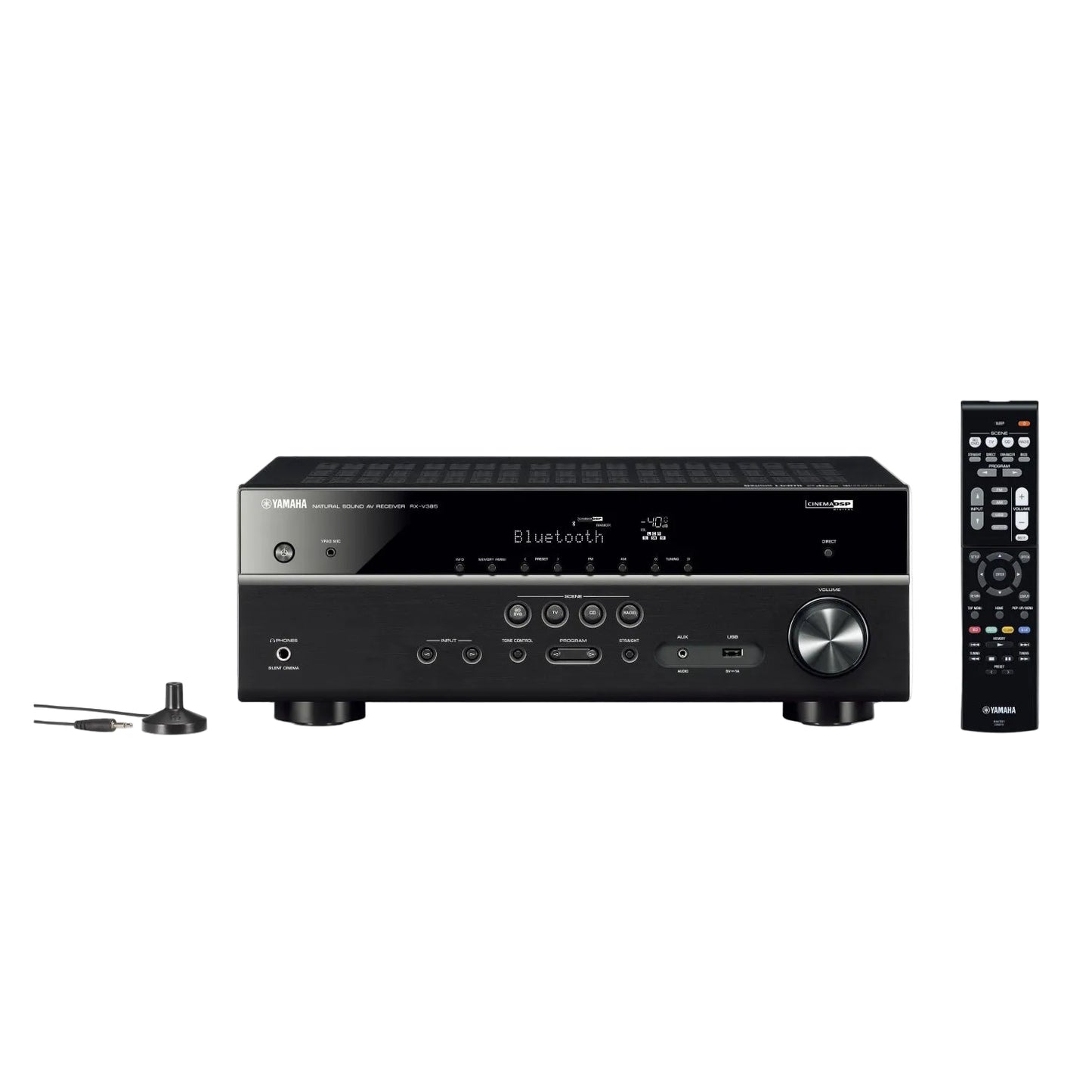 Yamaha RX-V385 5.1-Channel Home Theater Receiver with Remote - Black - Curacao