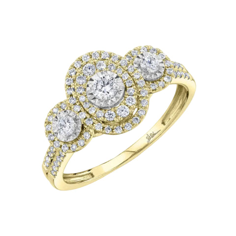 Shy Creation 0.46 ct. Round Diamond Engagement Ring in 14K Yellow Gold - Size 7 - Curacao