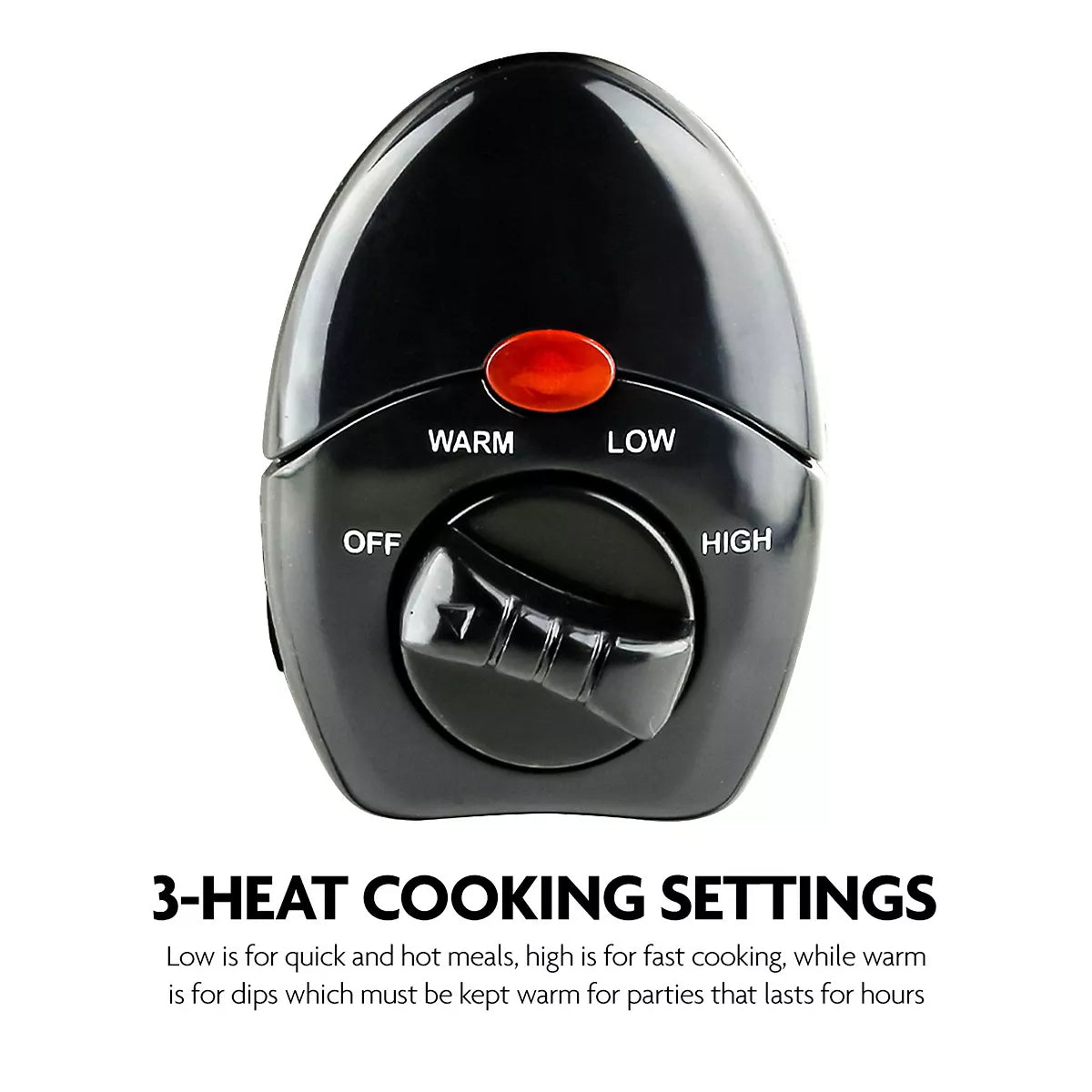 Ovente 3.7-Quart Slow Cooker with 3 Temperature Settings - Silver