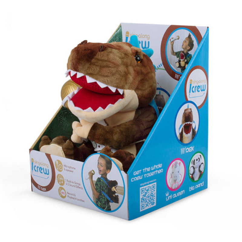 Singing Machine Sing-Along Crew Plush Toy Karaoke Backpack with Microphone - Brown