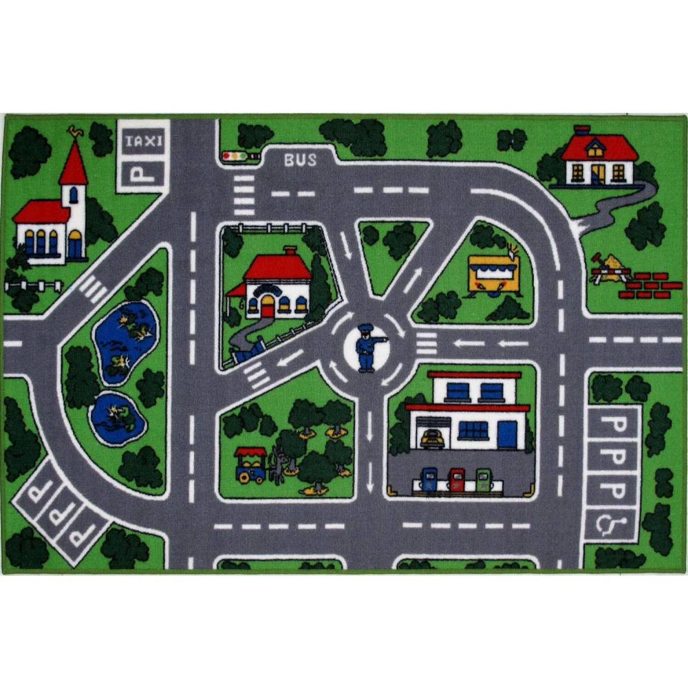 L.A Rugs Fun Time Streets Rectangular Area Rug - Green
