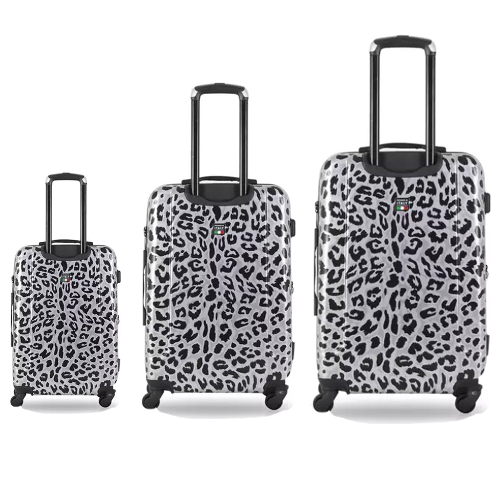 Tucci Spinner Carry On Travel Luggage Bag Set (3-Piece) - Black/White
