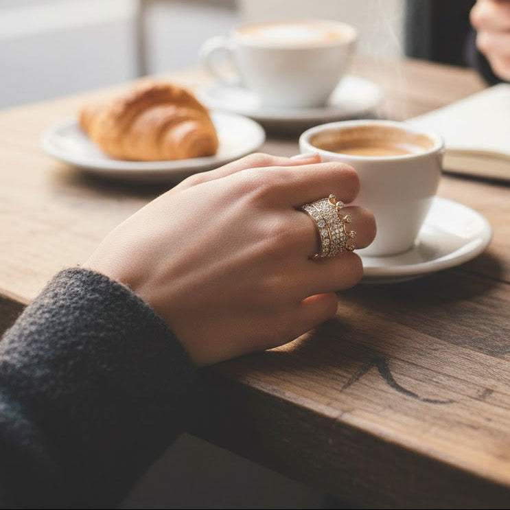 Metal Alchemist Love Child Broadus Ring In Gold Plated Over 925 Sterling Silver