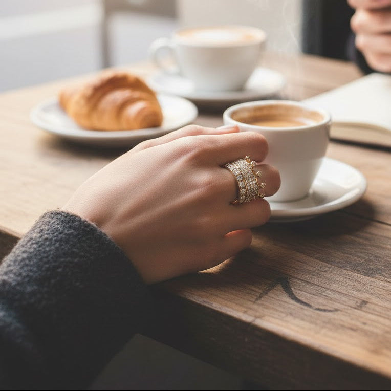 Metal Alchemist Love Child Broadus Ring In Gold Plated Over 925 Sterling Silver