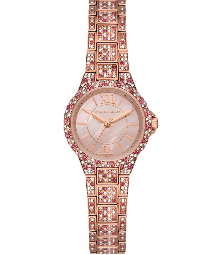 Michael Kors Petite Camille Women's 26mm Rose Gold Analog Bracelet Watch - Pink Dial