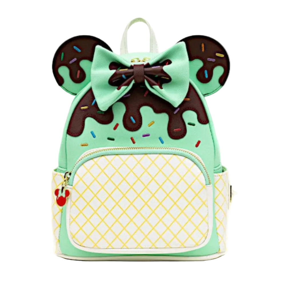 ice cream mini backpack Loungefly Disney Minnie Mouse Mint Cone Backpack– Curacao How To Setup a With chocolate sandwich Minnie Model:JB8U6-300DG internal_type:LAW0981