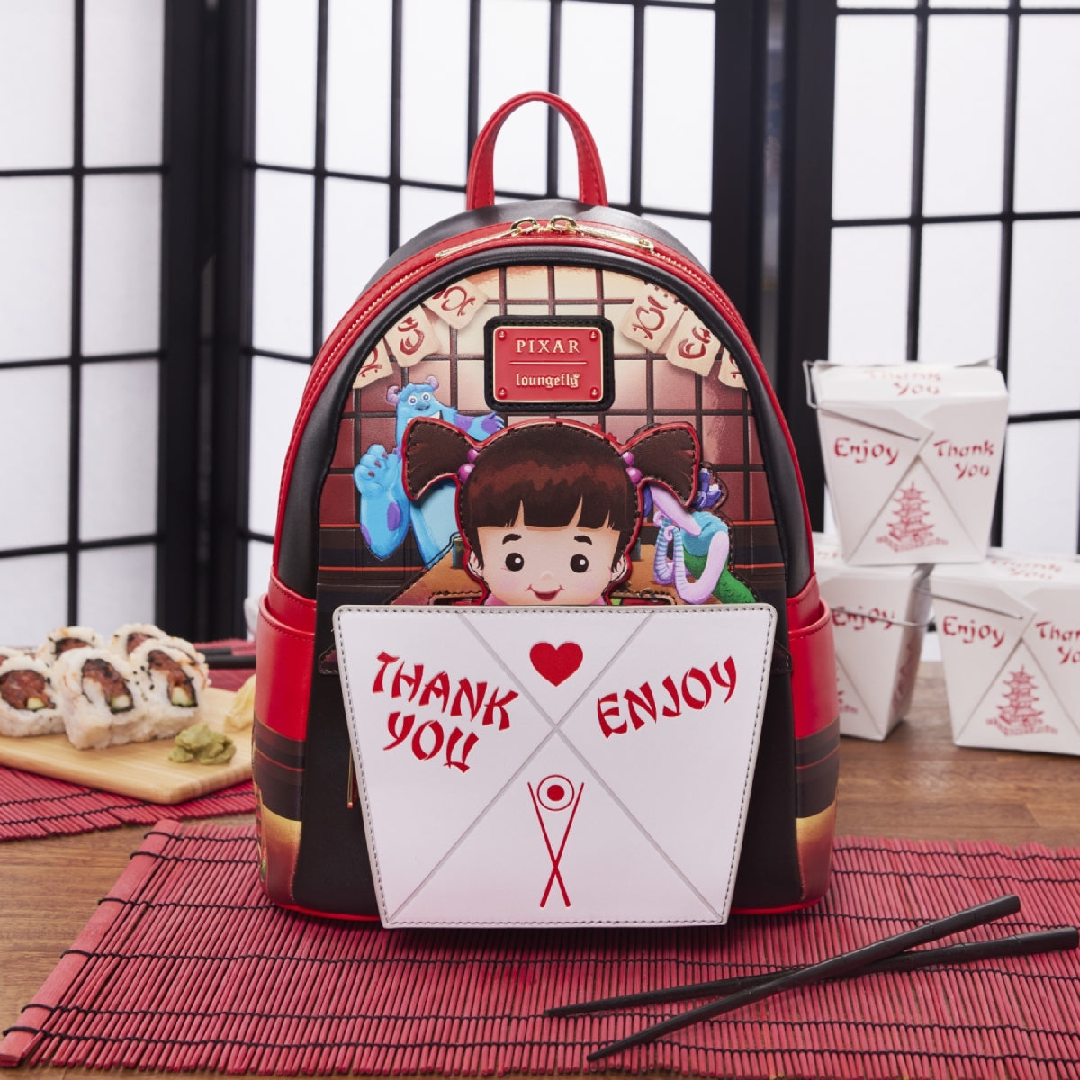 Loungefly Pixar Monsters, Inc. Harryhausen's Takeout Boo Pop-Up Mini Backpack