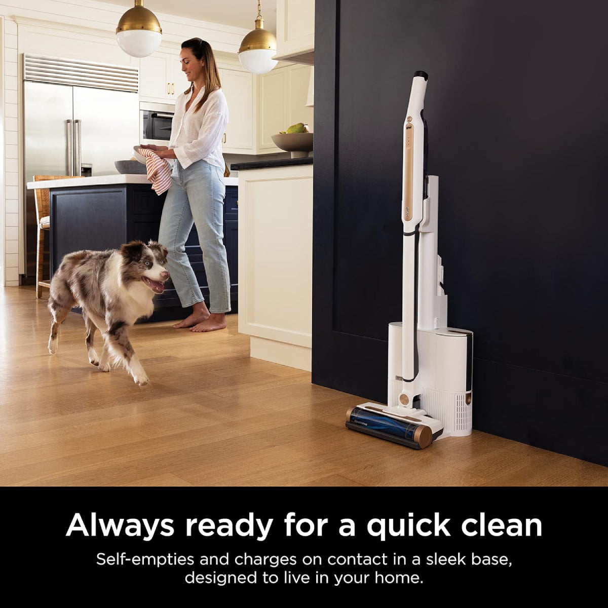 Shark WS642AE Wandvac 3-in-1 Cordless Stick Vacuum with HEPA Self-Empty Charging Base - White