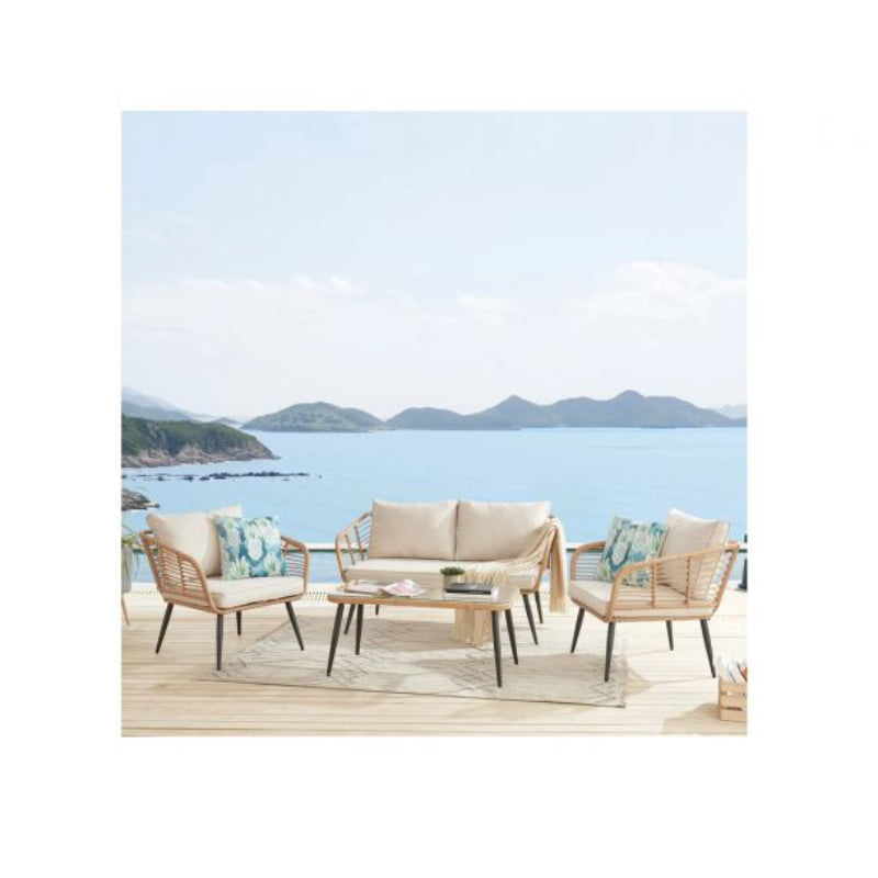 Wicker Lounger 4-Piece Set by Best Home