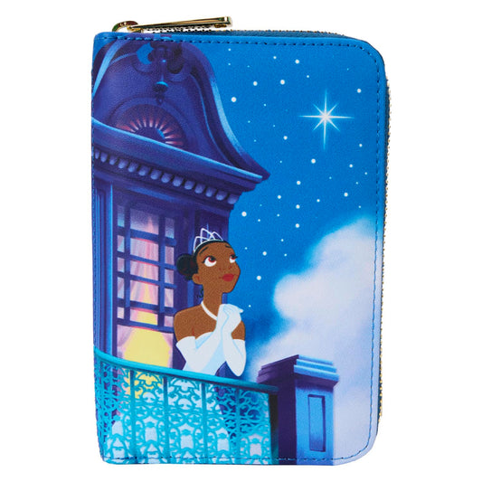 Disney The Princess and The Frog 15th Anniversary Evening Star Glow Zip Around Wallet - Blue