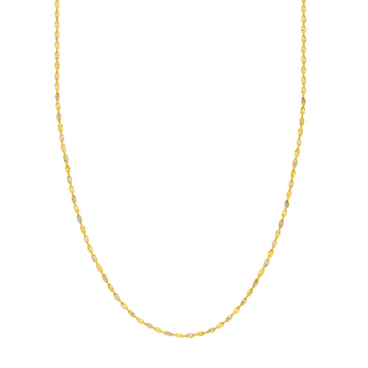 14K Yellow and White Gold 20" 1.35mm Dorica Chain