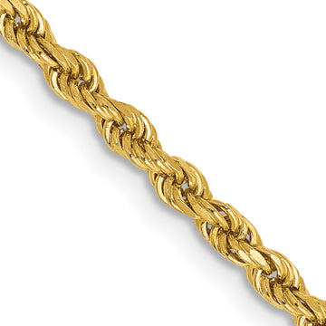 Cadena de oro amarillo de 14 quilates con cierre de langosta y corte de diamante de 26" para mujer