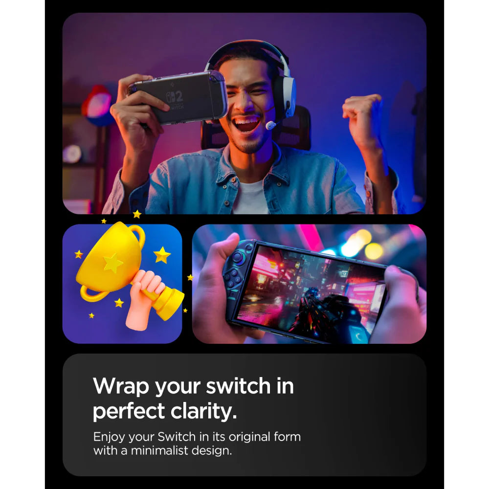 Bundle: Nintendo Switch 2 256GB Console + Spigen Klasden Pouch + Spigen Air Fit + Switch 2 Pro Controller + Mario Kart World