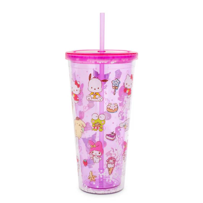 Sanrio Hello Kitty and Friends Toss Pattern 32 oz Confetti Cold Cup - Pink